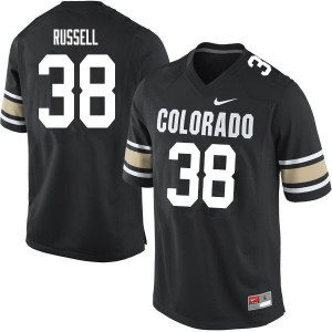 Men's UC Colorado #38 Brady Russell Home Black Stitch Jersey 664717-431
