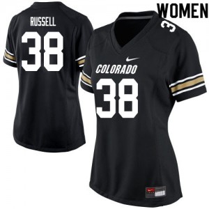 Womens UC Colorado #38 Brady Russell Black Embroidery Jerseys 539340-517