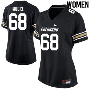Women's University of Colorado #68 Casey Roddick Black Stitch Jersey 573504-563