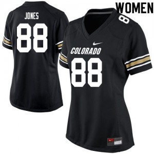 Womens Colorado Buffaloes #88 Darrion Jones Black Football Jersey 758841-355