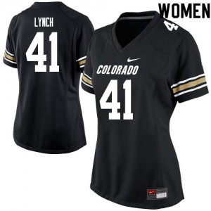 Women's University of Colorado #41 Devin Lynch Black Football Jerseys 654903-370