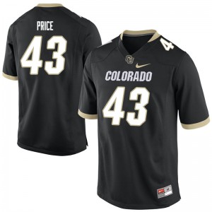 Mens Colorado Buffaloes #43 Evan Price Black Stitch Jersey 473334-504