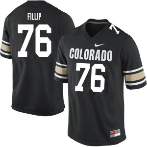 Men Colorado Buffaloes #76 Frank Fillip Home Black High School Jersey 476320-867