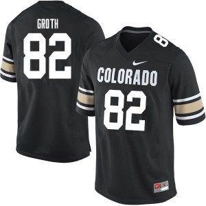 Mens UC Colorado #82 Jake Groth Home Black Football Jerseys 745714-160