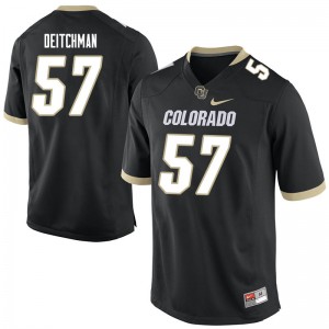 Mens University of Colorado #57 John Deitchman Black Football Jerseys 866782-536
