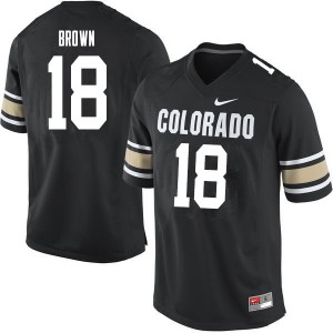Men's University of Colorado #18 Tony Brown Home Black Official Jersey 770434-168
