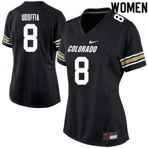 Women's University of Colorado #8 Trey Udoffia Black Stitched Jersey 127591-107