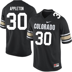 Mens Colorado Buffaloes #30 Curtis Appleton Home Black Football Jersey 921116-226