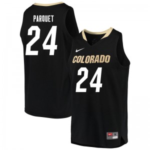 Mens University of Colorado #24 Eli Parquet Black Player Jersey 922759-707