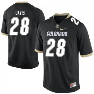 Men's UC Colorado #28 Joe Davis Black Official Jerseys 386357-169