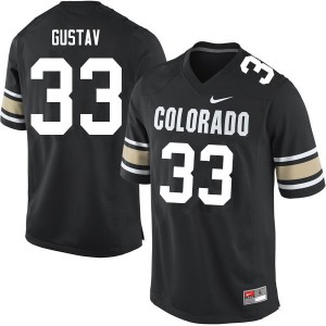Men UC Colorado #33 Joshka Gustav Home Black Football Jersey 548523-316