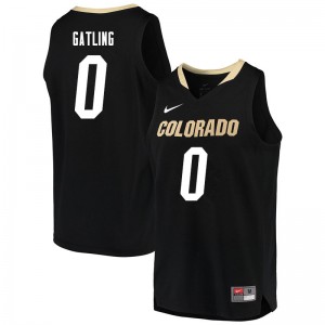 Men University of Colorado #0 Shane Gatling Black Official Jerseys 146455-203