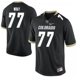 Men University of Colorado #77 Jake Wray Black Stitch Jerseys 497552-451