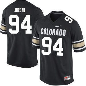 Men Colorado Buffaloes #94 Janaz Jordan Home Black Embroidery Jerseys 461399-937