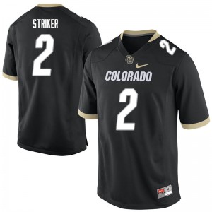 Mens Colorado Buffaloes #2 Jaylen Striker Black Stitch Jerseys 625752-420