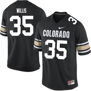 Mens University of Colorado #35 Mac Willis Home Black Football Jersey 449991-486