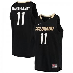 Men's University of Colorado #11 Keeshawn Barthelemy Black Embroidery Jersey 582294-507