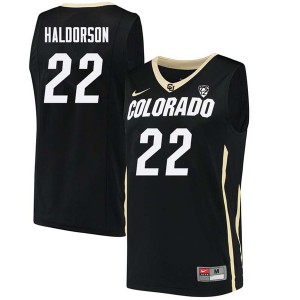 Mens Colorado #22 Burdette Haldorson Black NCAA Jersey 481305-339