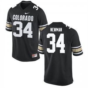 Mens University of Colorado #34 Chase Newman Home Black Stitch Jersey 982919-552