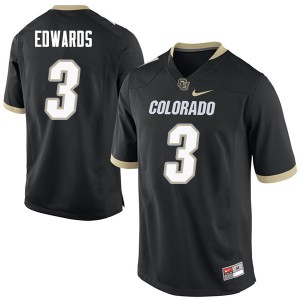 Men's University of Colorado #3 Javier Edwards Black NCAA Jersey 456059-669