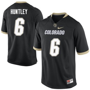 Men University of Colorado #6 Johnny Huntley Black Player Jerseys 984962-744