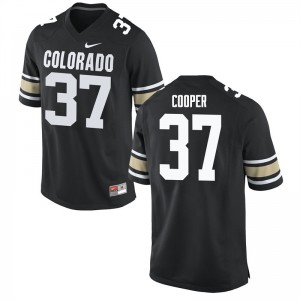 Men's University of Colorado #37 Lucas Cooper Home Black Football Jerseys 423078-615