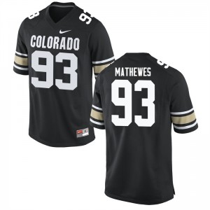 Mens Colorado Buffaloes #93 Michael Mathewes Home Black Embroidery Jerseys 902738-754
