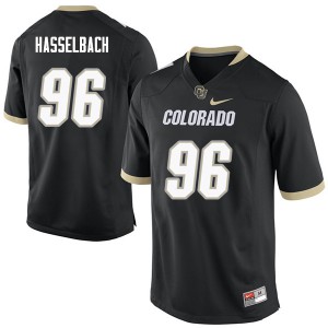 Men's Colorado Buffaloes #96 Terran Hasselbach Black Official Jersey 112632-655