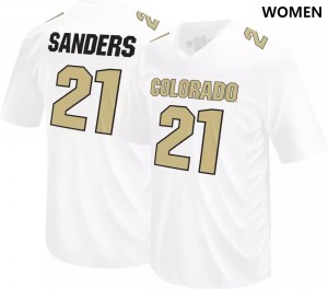 Womens Colorado Buffaloes #21 Shilo Sanders White Football Original Retro Brand Player Jerseys 735560-696