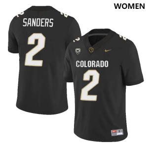 Women's Colorado Buffaloes #2 Shedeur Sanders Black Official Jersey 542879-630