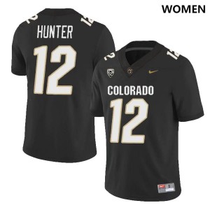 Women's Colorado Buffaloes #12 Travis Hunter Black Alumni Player Jersey 699002-662