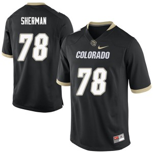 Mens University of Colorado #78 William Sherman Black Official Jerseys 783295-366