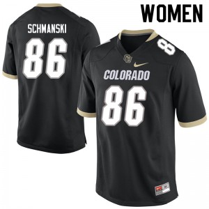 Women Buffaloes #86 C.J. Schmanski Black NCAA Jersey 307703-197