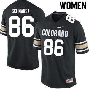 Womens University of Colorado #86 C.J. Schmanski Home Black University Jersey 690739-937