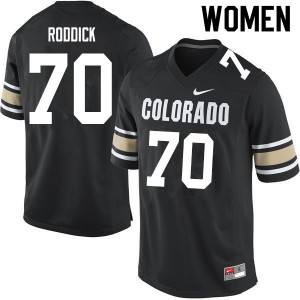 Women's Buffaloes #70 Casey Roddick Home Black Stitch Jerseys 749813-799
