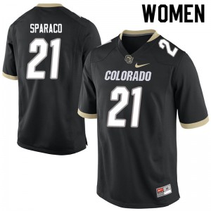 Women's University of Colorado #21 Dante Sparaco Black College Jerseys 436834-743