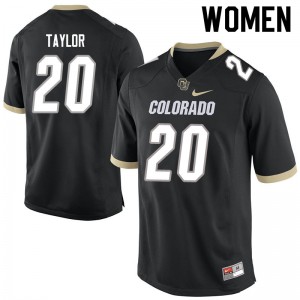 Womens Colorado #20 Davion Taylor Black Official Jerseys 268248-301