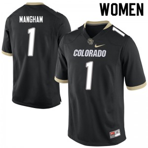 Womens Buffaloes #1 Jaren Mangham Black Football Jerseys 299581-851