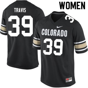Women's UC Colorado #39 Ryan Travis Home Black Football Jersey 415212-835