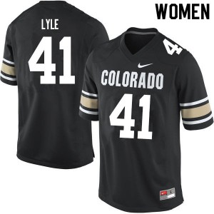 Women's UC Colorado #41 Anthony Lyle Home Black NCAA Jerseys 126843-334