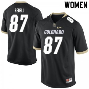 Women's University of Colorado #87 Derek Bedell Black NCAA Jerseys 354562-396