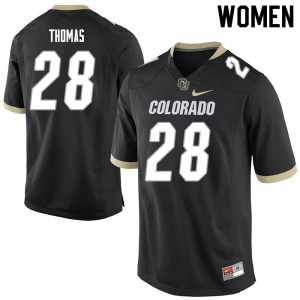 Women University of Colorado #28 Dylan Thomas Black College Jerseys 296725-300
