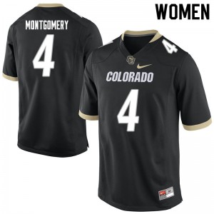 Women's Buffaloes #4 Jamar Montgomery Black NCAA Jersey 300282-465