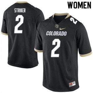Women's Colorado Buffaloes #2 Jaylen Striker Black Player Jerseys 823409-542
