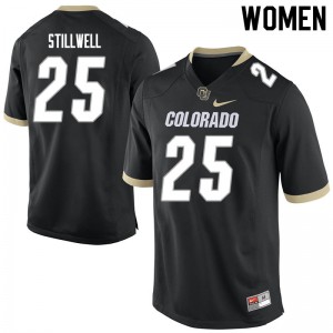 Womens UC Colorado #25 Luke Stillwell Black Football Jersey 429318-513