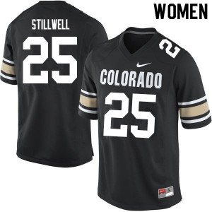 Womens Colorado Buffaloes #25 Luke Stillwell Home Black Official Jerseys 127682-789