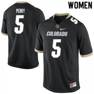 Women University of Colorado #5 Mark Perry Black Player Jersey 677470-315