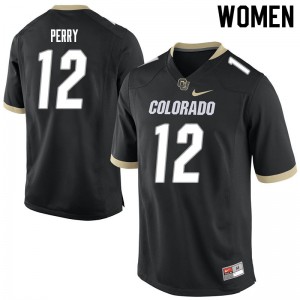 Womens UC Colorado #12 Quinn Perry Black Player Jersey 254624-292