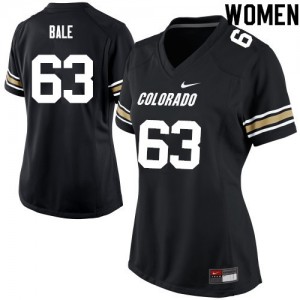 Women's Colorado Buffaloes #63 JT Bale Black Stitch Jerseys 917270-926