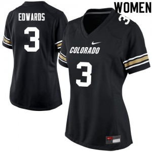 Womens Colorado #3 Javier Edwards Black Football Jerseys 243461-470